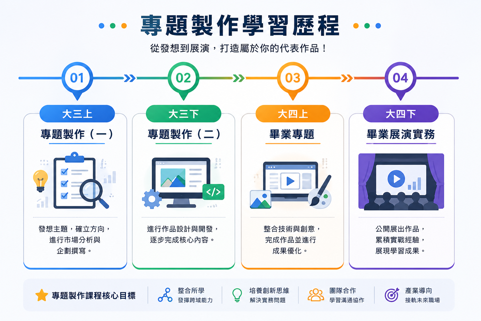 專題製作四階段歷程圖